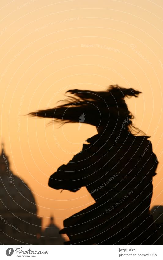 römischer tanz Petersdom Engelsburg Rom Drehung Schwung Sonnenuntergang Frau Geschwindigkeit Tanzen Haare & Frisuren