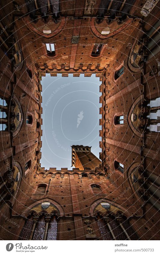 [ ] Wolkenloser Himmel Sommer Siena Toskana Italien Turm Sehenswürdigkeit Wahrzeichen torre del mangia ästhetisch Tourismus Ferien & Urlaub & Reisen Farbfoto