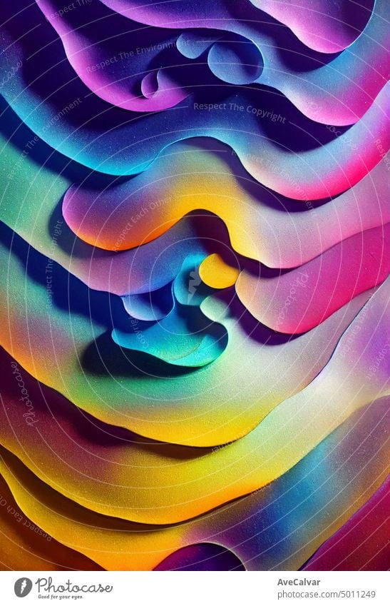 Abstrakte Formen, holografische, fließende und flüssige Farben, trendige Farbverläufe futuristisch liquide abstrakt holographisch modern dynamisch Phantasie