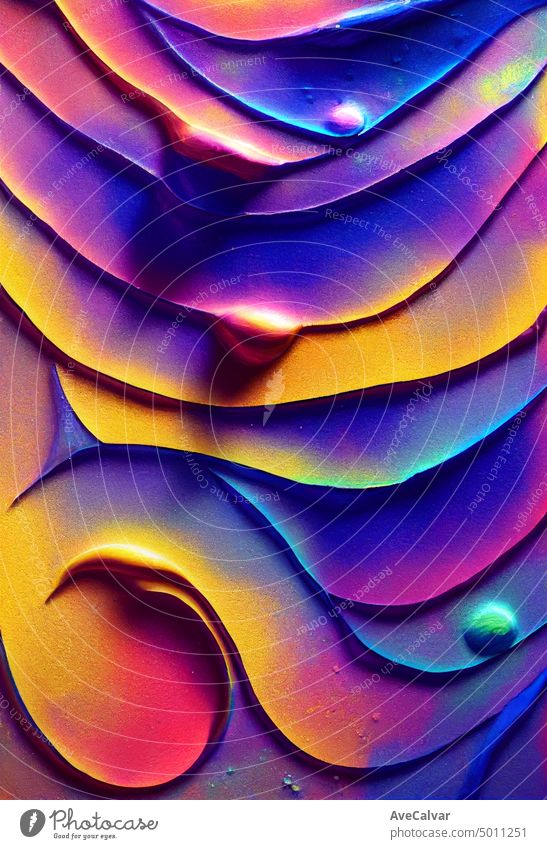 Abstrakte Formen, holografische, fließende und flüssige Farben, trendige Farbverläufe futuristisch liquide abstrakt holographisch modern dynamisch Phantasie