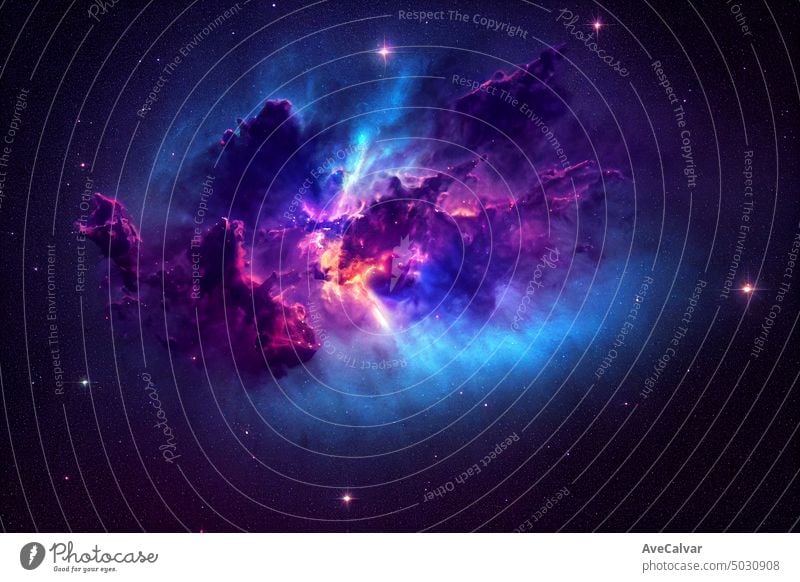 Heller blauer Nebel, hochwertige Astrofotografie, Astronomie, James-Webb-Weltraumteleskop-Bild, NASA, Weltraum Galaxie Wissenschaft Stern Nacht Sternbild