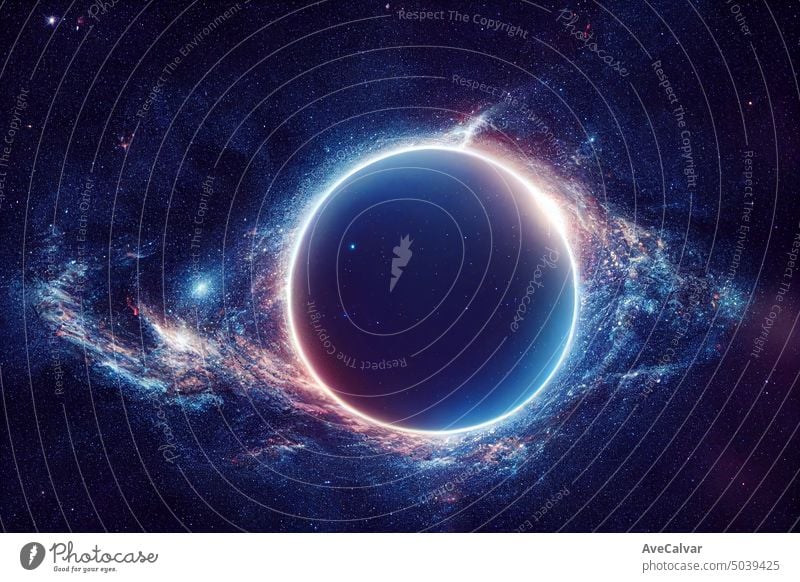 Galaxie und Sterne bunten Hintergrund mit Nebeln und schwarzen Löchern. Weltraum-Banner kopieren Astronomie Schmuckkörbchen tief Phantasie Belletristik Gas