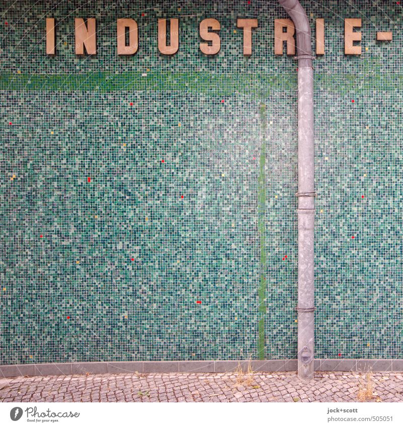 DIN-Norm der Industrie Kunsthandwerk Wand Regenrinne Bürgersteig viele grün Business Qualität Wege & Pfade Mosaik Großbuchstabe Fliesen u. Kacheln Reparatur