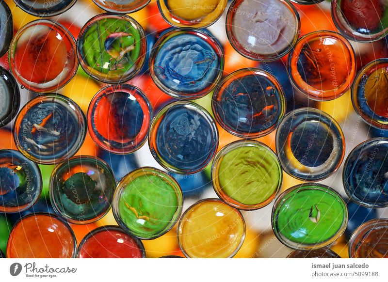 Mehrfarbige Kristallblasen, Tapete abstrakter Hintergrund Kristalle Blasen Kreise durchsichtig Farben farbenfroh mehrfarbig Ornament dekorativ Juwel Schmuck