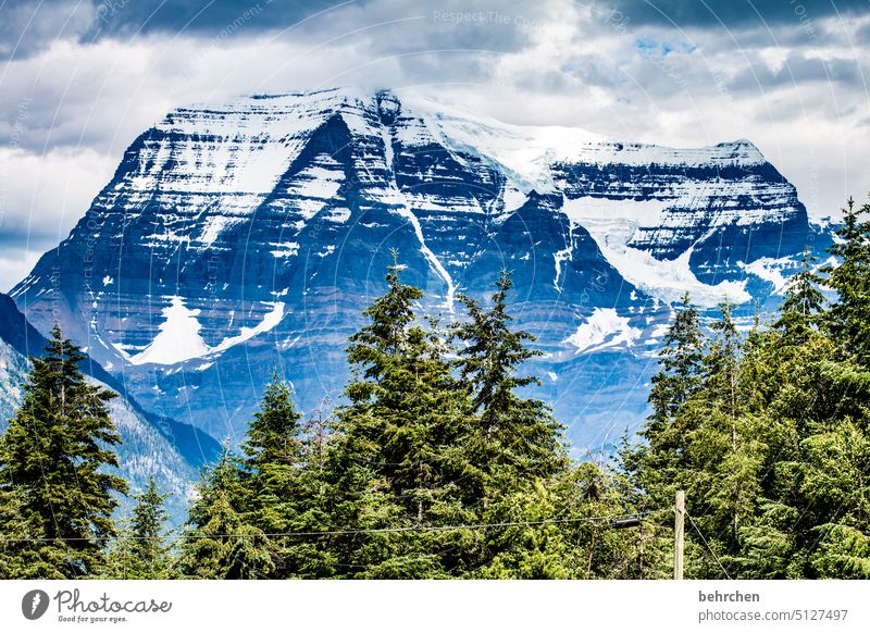 riesenhaft Gletscher Wetter Wolken beeindruckend Rocky Mountains Fernweh Ferien & Urlaub & Reisen Berge u. Gebirge Wald Ferne Menschenleer Farbfoto Kanada