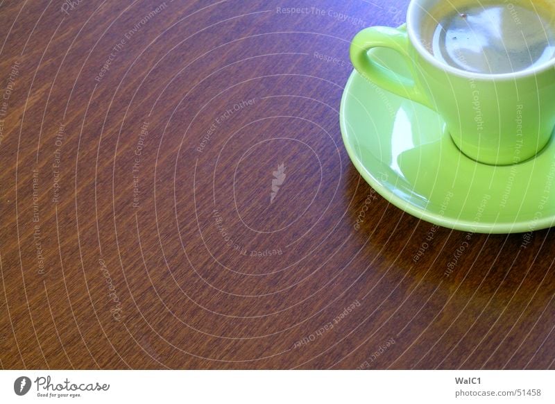 Café sans lait Espresso Tasse Untertasse grün Pause Holz Buche braun Kaffee ikea Maserung Strukturen & Formen