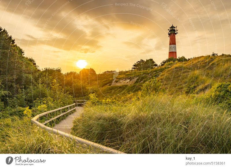 (Sylt) Hörnum am Photocase lizenzfreies Sonnenuntergang ein Stock - von in Leuchtturm Foto