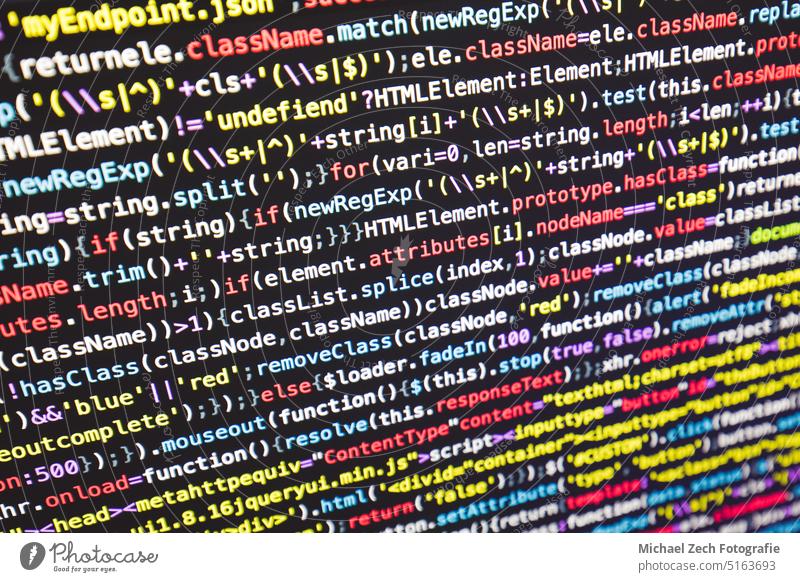 Entwickler-Bildschirm mit farbigem Website-Programmiercode Entwicklung offene KI Code Programmierung php Netz Anwendung chat gpt Farbe Hintergrund Transparente
