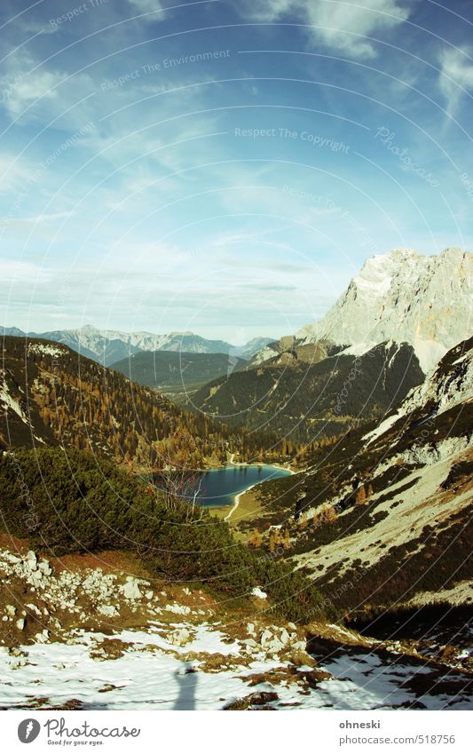 Selbstporträt Natur Landschaft Himmel Herbst Baum Felsen Alpen Berge u. Gebirge Zugspitze See Seebensee wandern Ferne natürlich authentisch Ausdauer Abenteuer