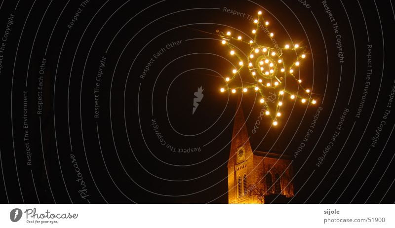 Der Stern von Bethlehem? Glühbirne Nacht Weihnachtsdekoration Weihnachten & Advent Beleuchtung Religion & Glaube Turm Stern (Symbol)