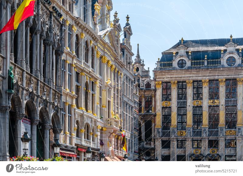 Der schöne Grand Place in Brüssel, Belgien Europa Europäer flämisch gotisch Antiquität architektonisch Architektur Kunst Gebäude Großstadt Kultur
