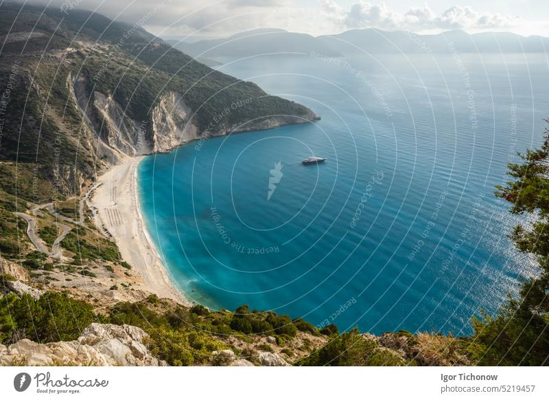 Griechenland, Insel Kefalonia, Strand Myrtos MEER Ansicht ionisch myrtos Landschaft blau reisen idyllisch Wasser Ausflugsziel türkis malerisch Urlaub Küste