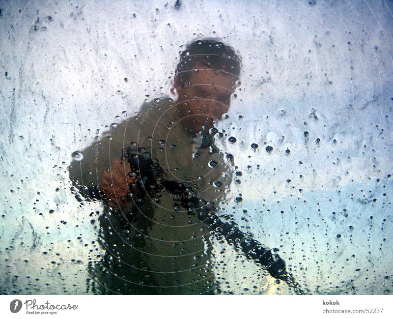 Linsenputzer Reinigen Mann Schaum Autowaschanlage Sauberkeit Fenster Wasser Autowäsche Fensterscheibe Himmel