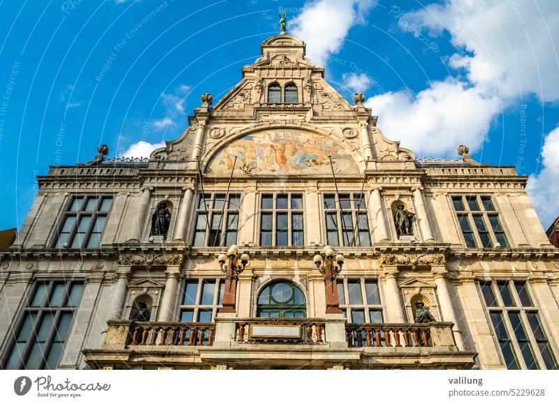 Flämische Architektur in Gent, Belgien Belgier Europa Europäer Flandern flämisch Herr antik schön Gebäude Großstadt Stadtbild Kultur Außenseite Fassade berühmt