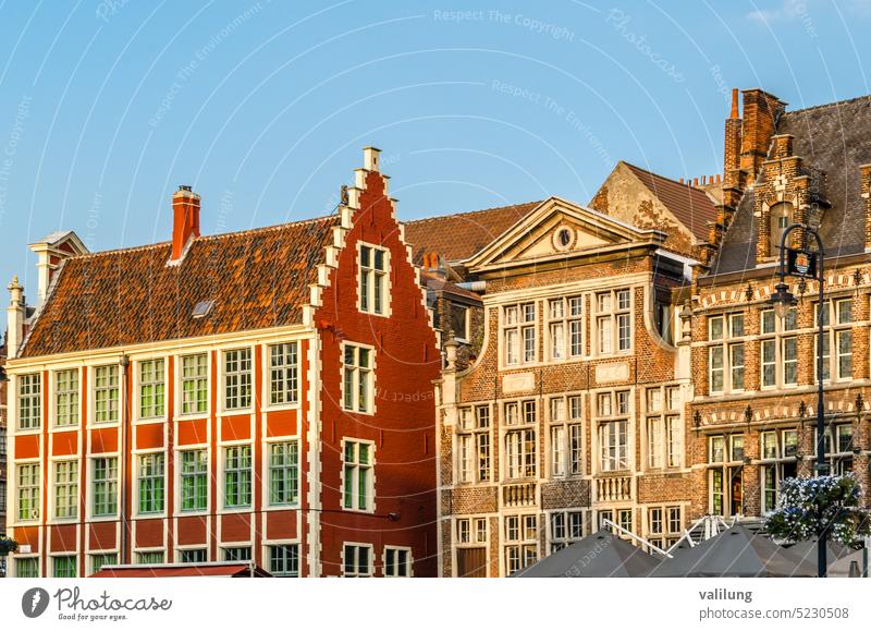 Flämische Architektur in Gent, Belgien Belgier Europa Europäer Flandern flämisch Herr antik schön Gebäude Großstadt Stadtbild Kultur Außenseite Fassade berühmt