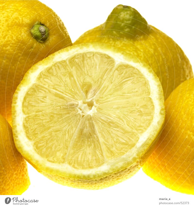 Zitronen fruchtig saftig Gesundheit gelb Kerne Vitamin Vitamin C Wut lustig Frucht gesünder querschnitt vitamin schock