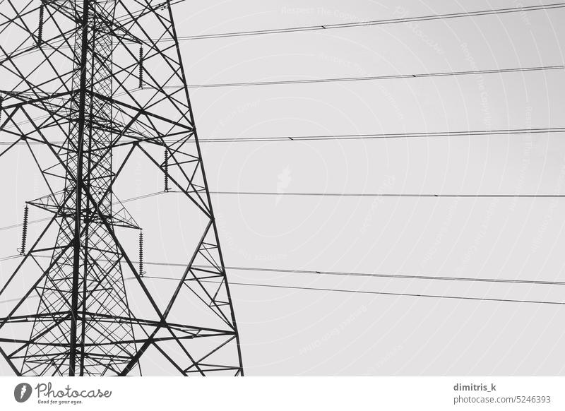 Freileitungsmasten und -drähte Powerline elektrisch Pylon Drähte Kabel Kraft Linie Overhead Struktur Elektrizität Turm Energie sihouette Linien hoch Spannung