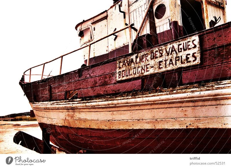Altes Boot Wasserfahrzeug Normandie Verfall alt