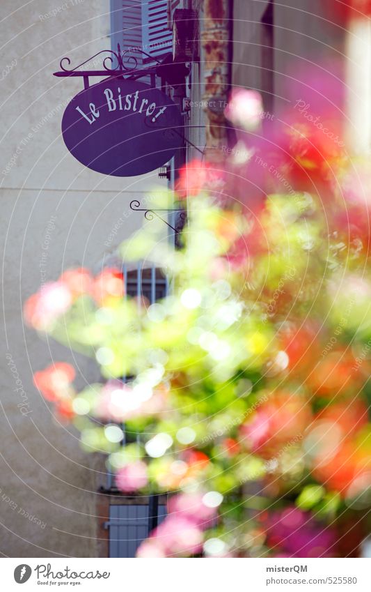 French Style XXIV Kunst ästhetisch Zufriedenheit Frankreich Provence Straßencafé Werbung Schilder & Markierungen Blume Blumenkasten Romantik Restaurant Bar