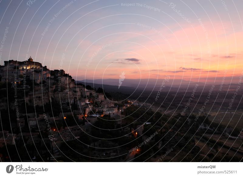 French Style XXVII Kunst ästhetisch Zufriedenheit Landschaft Frankreich Provence Gordes Sonnenaufgang Himmel (Jenseits) Romantik Ferne verträumt ursprünglich