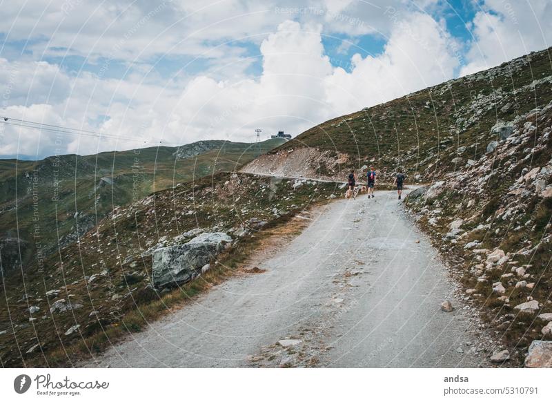 Gruppe Wanderer Wanderweg wandern Natur Wanderung Gipfel Felsen Steinig Steine Pfad Berge u. Gebirge Landschaft Fernweh Abenteuer Urlaub