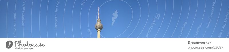 Fernsehturm Alexanderplatz Panorama (Aussicht) Berliner Fernsehturm alex Himmel blau Sommer groß Panorama (Bildformat)