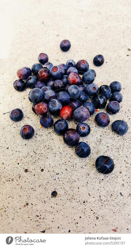 Blaubeeren offen auf Tisch liegend. Beeren Frucht Früchte Lebensmittel Gesundheit frisch Ernährung lecker blau Gesunde Ernährung Foodfotografie