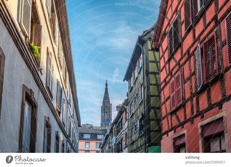Architektur in der Altstadt von Straßburg, Frankreich Europa Europäer Elsass Anziehungskraft schön Gebäude Großstadt Ausflugsziel Fassade berühmt Französisch