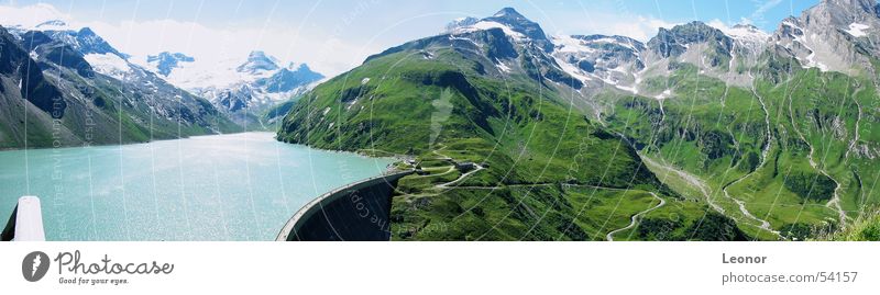 Panorama Kapruner Stausee Mooserboden Österreich See Staumauer Mauer Gletscher Eiswelt Berge u. Gebirge Panorama (Aussicht) Wiese wandern Europa Tourist