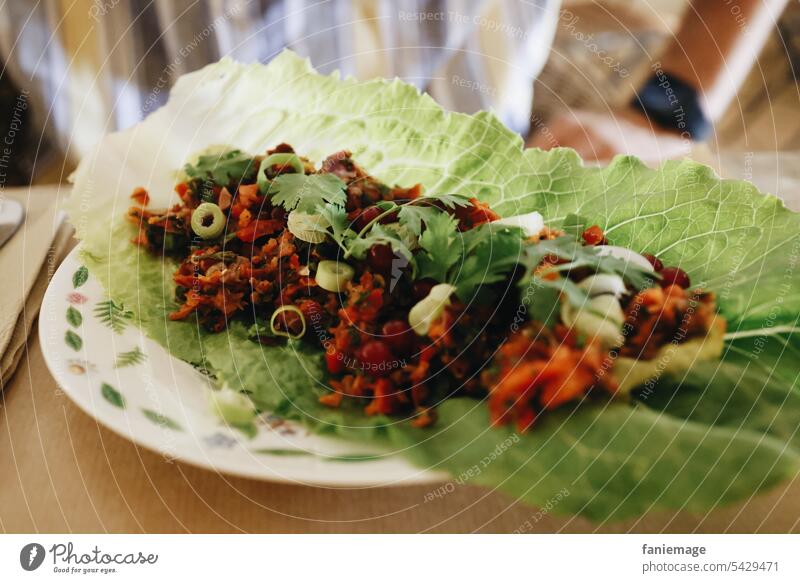 Paprika-Salat-Taco gesund Peperoni mittagessen erfrischend Biografie Liebevoll zubereitet Stadt Essen Gemüse Mediterran mediterrane Küche Mediterrane Diät