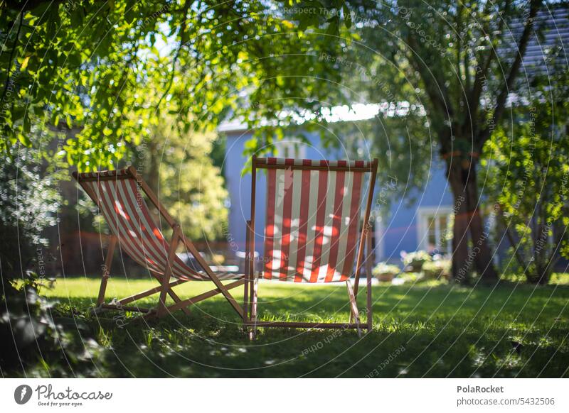 #A0# Liegestuhl Erholung relaxen Sommer genießen Ferien & Urlaub & Reisen Natur Sonnenliege Tourismus Farbfoto liegen Ruhe Idylle Garten Zufriedenheit