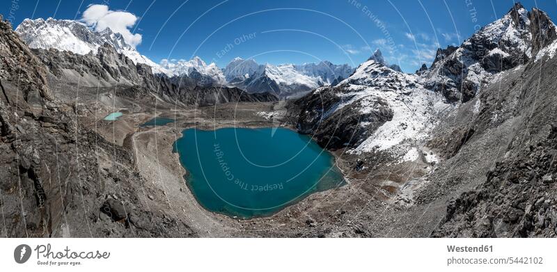 Nepal, Himalaya, Khumbu, Everest-Region, Kongma La Himmel Tag am Tag Tageslichtaufnahme tagsueber Tagesaufnahmen Tageslichtaufnahmen tagsüber Natur Geröll