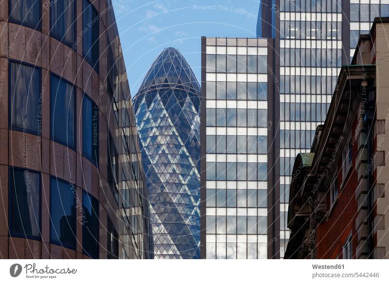 Großbritannien, London, Die Gurke Hauptstadt Hauptstaedte Hauptstädte Ausschnitt Teil Teilansicht Teilabschnitt Anschnitt Teil von Detail Bürohochhaus Büroturm