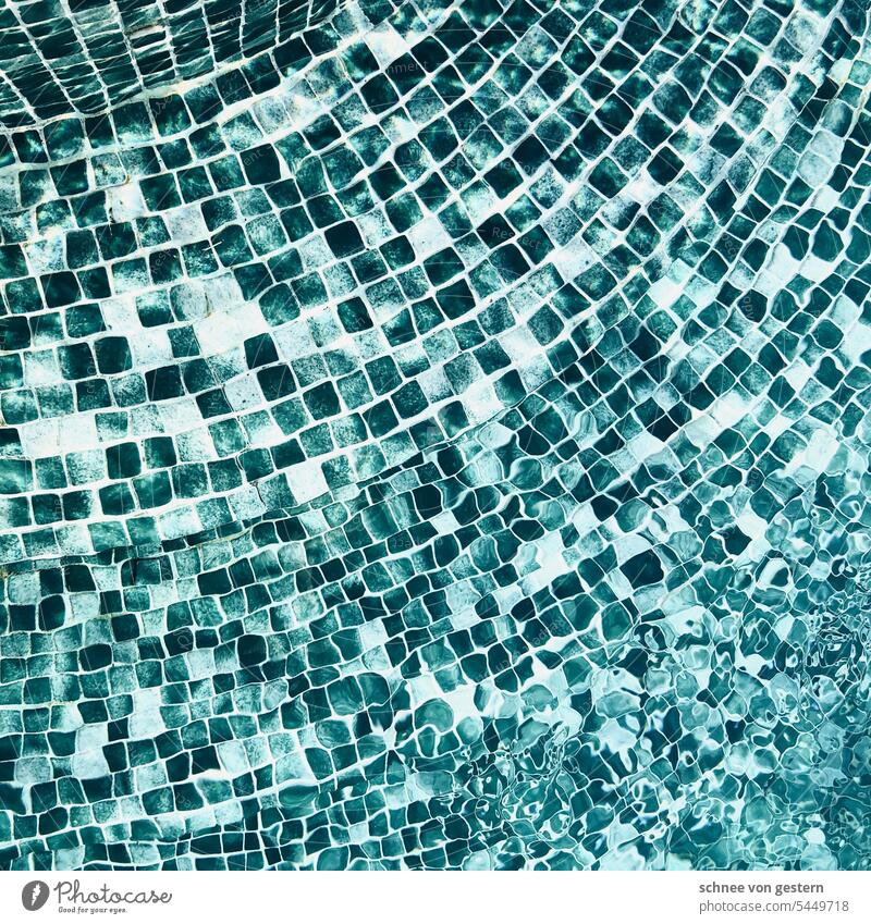 Wasserfarben Pool Schwimmbad Sommer nass Ferien & Urlaub & Reisen schwimmen Erfrischung Freude Freizeit & Hobby Schwimmen & Baden blau Reflexion & Spiegelung