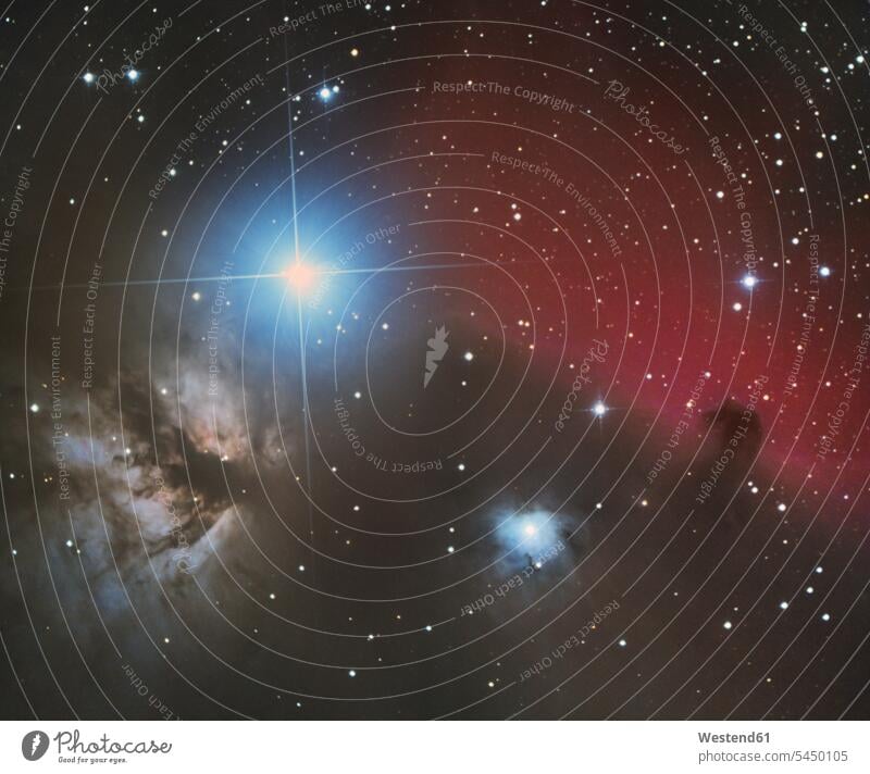Astronomische Fotografie IC434 Pferdekopfnebel Stimmung stimmungsvoll IC 434 Sternhimmel Sternenhimmel Astronomie Himmelskunde Sternkunde Sternennebel