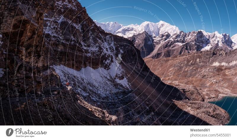 Nepal, Himalaya, Khumbu, Everest-Region, Renjo La gewaltig imposant beeindruckend majestätisch Tag am Tag Tageslichtaufnahme tagsueber Tagesaufnahmen