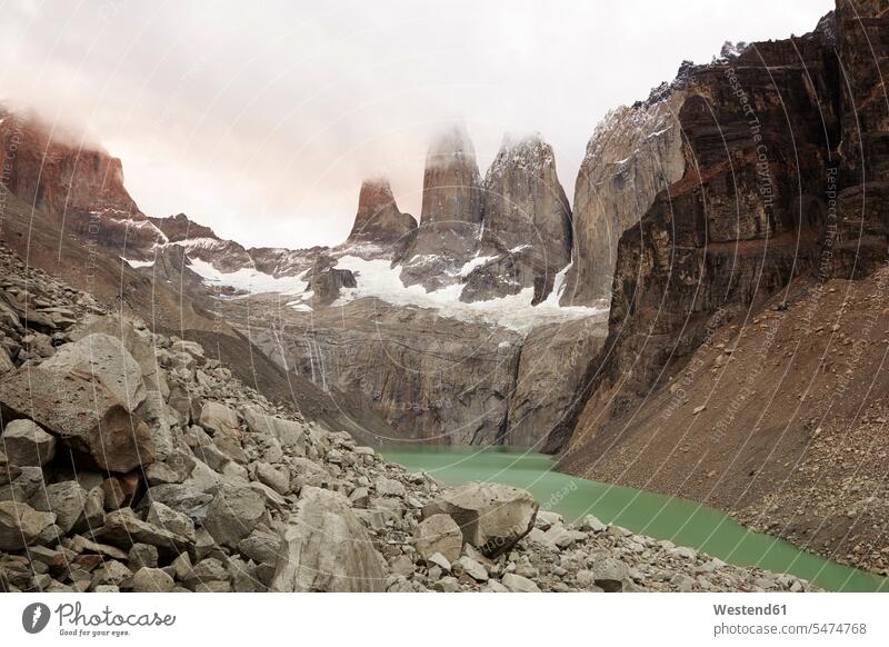 Chile, Patagonien, Nationalpark Torres del Paine Niemand Schönheit der Natur Schoenheit der Natur Ruhe Beschaulichkeit ruhig Berg Berge Spitze Bergspitze