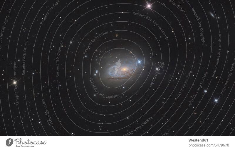 Astrophotographie der Spiralgalaxie Messier 63 im Sternbild Canes Venatici Außenaufnahme außen draußen im Freien Himmel Natur Rätselhaft Wundersam Geheimnisvoll