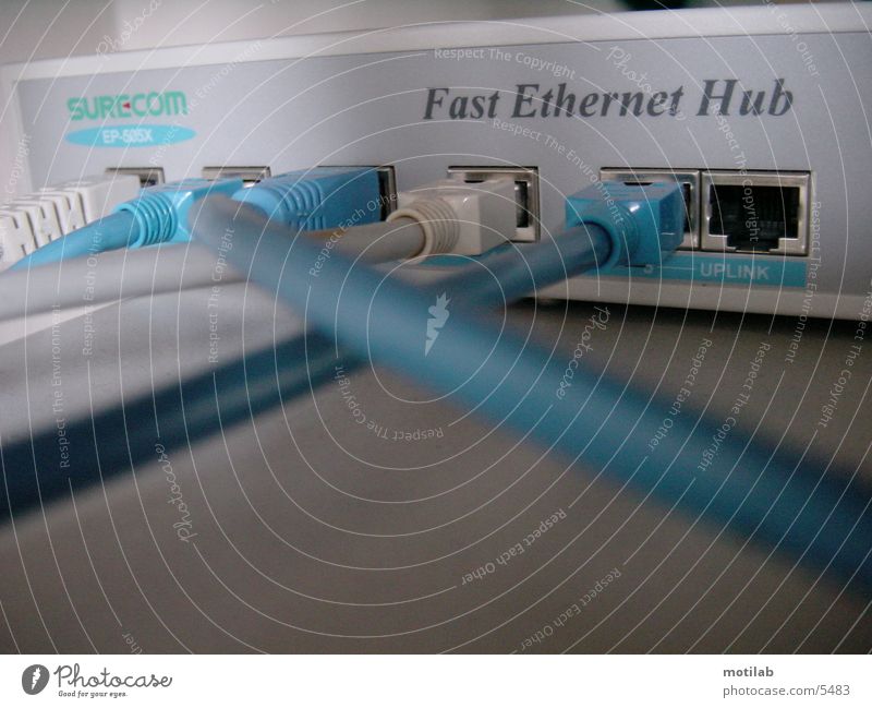 Hub Flugzeugträger verbinden Elektrisches Gerät Technik & Technologie ethernet link Kabel