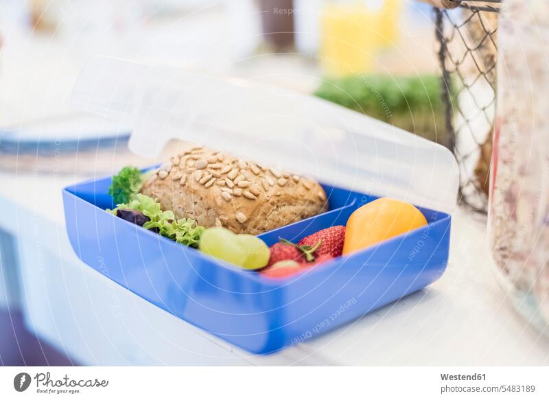 Lunchbox mit gesundem Essen Brötchen Semmeln Broetchen Brotdose Brote Food Food and Drink Lebensmittel Essen und Trinken Nahrungsmittel Gesundheit Box Boxen