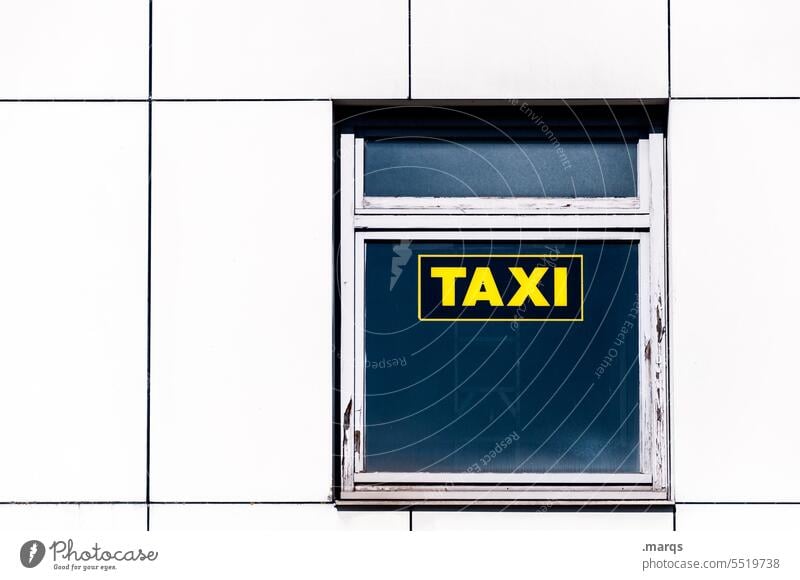 Hallo Zentrale Taxi Schriftzeichen Schilder & Markierungen Fenster Fassade weiß Linie zentrale taxiunternehmen Dienstleistungsgewerbe fahren Mobilität