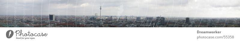 Berlin Panorama (Aussicht) Alexanderplatz Berliner Fernsehturm alex Himmel blau potzi potzdamerplatz groß Panorama (Bildformat)