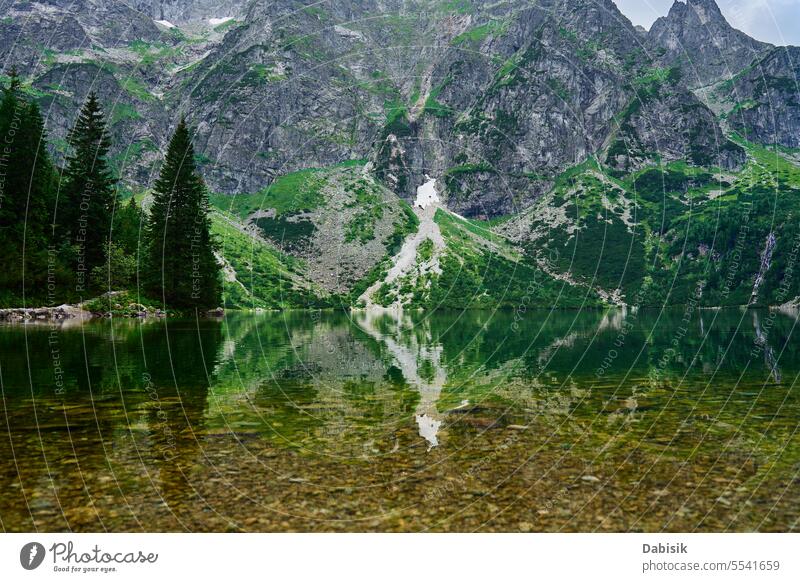 Tatra-Nationalpark, Polen. Morskie Oko See Landschaft Seeauge Natur Berge Zakopane im Freien Tag horizontal majestätisch Rysy Ansicht Sommer Wasser Himmel