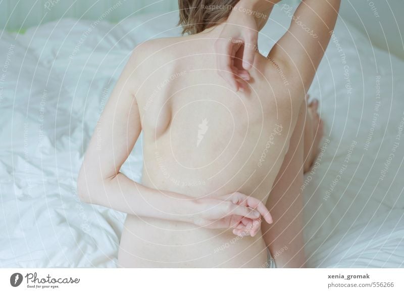 Zärtlichkeit Mensch feminin Frau Erwachsene Körper Rücken Hand 1 18-30 Jahre Jugendliche berühren Bewegung Sex träumen ästhetisch Erotik nackt dünn schön