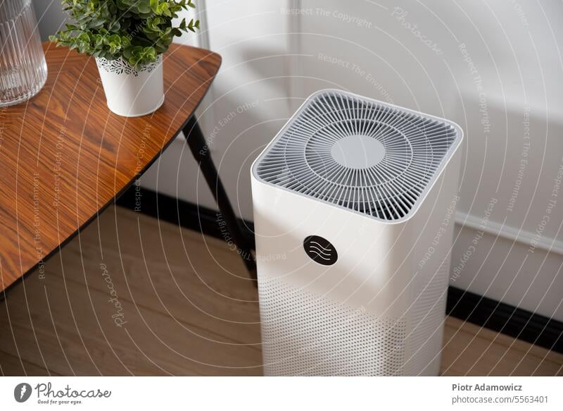 Luftreiniger im Wohnzimmer, Staubschutz Air Raumpfleger im Innenbereich Konditionierung System Klima Komfort Staubwischen Ventilator lebend Rauch Konditionierer