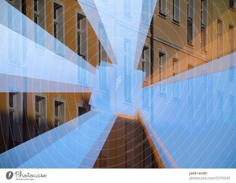 Fassade im Fokus Reaktionen u. Effekte Doppelbelichtung Silhouette Skulptur Denkmal Surrealismus Experiment Strukturen & Formen Illusion außergewöhnlich