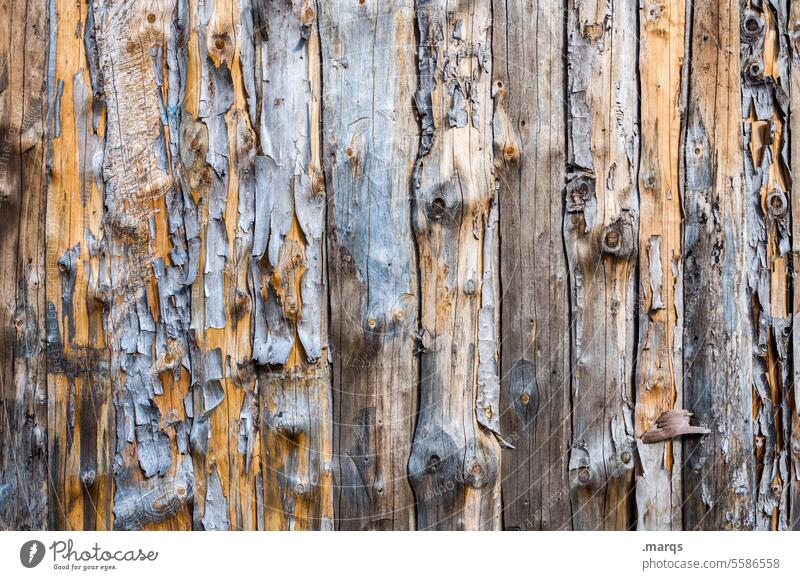 Holzwand rustikal Hintergrund authentisch natürlich nostalgisch Vintage Vergangenheit Braun Fassade Bretterwand alt Maserung Strukturen & Formen verwittert