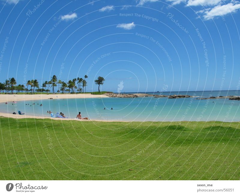 Bucht auf Oahu, Hawaii Strand Sandstrand Sommer Lagune Paradies