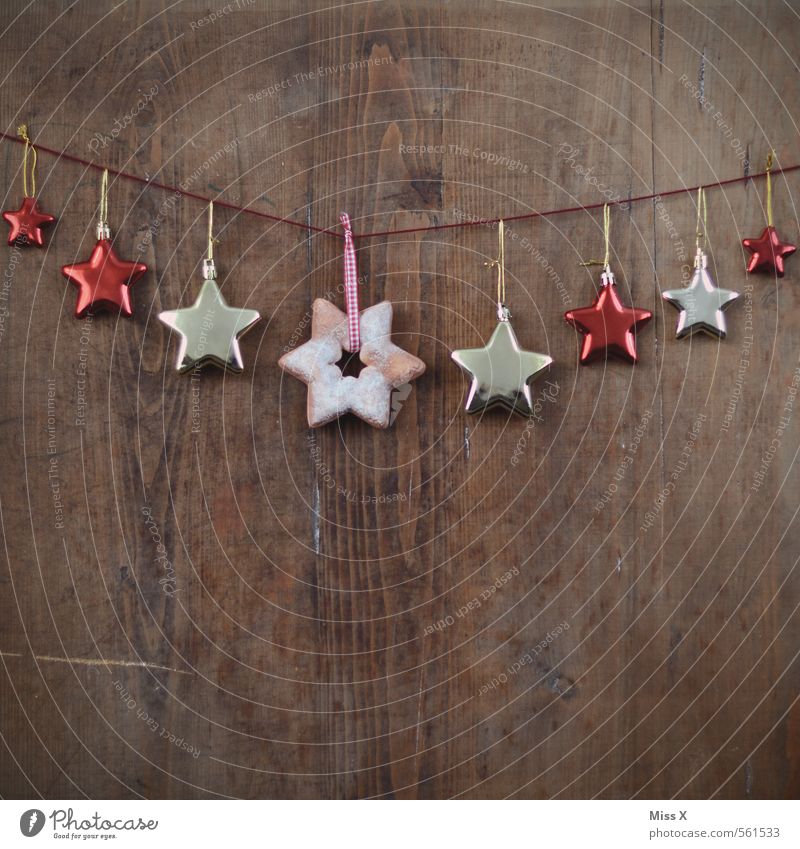 Girlande Dekoration & Verzierung Feste & Feiern Weihnachten & Advent Tür hängen glänzend Stimmung Weihnachtsdekoration Stern (Symbol) Schnur aufhängen