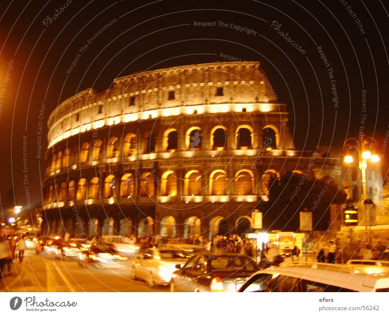 Kolosseum Rom Italien Nacht Licht Gebäude